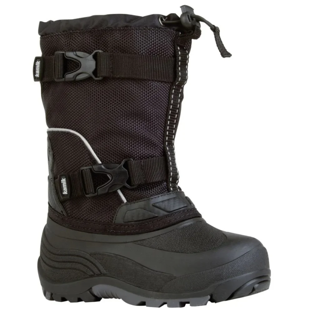 Kamik Glacial Black Waterproof Winter Boots Unisex Youth Size 1